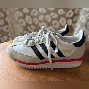 Adidas SL 72 White and Black with Red Trim
